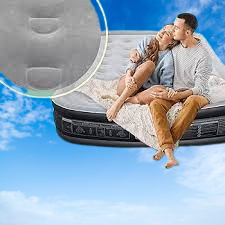 Experience Luxurious Comfort: EZ INFLATE Double High Air Mattress with Built-in Pump