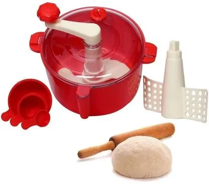 Atta mix Machine with 3 Measuring Cups - Red - Kitchen Accessories - Kitchen Accessories