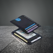 Slim RFID-Blocking Leather Wallet in Galaxy Black for Men and Women by Buffway