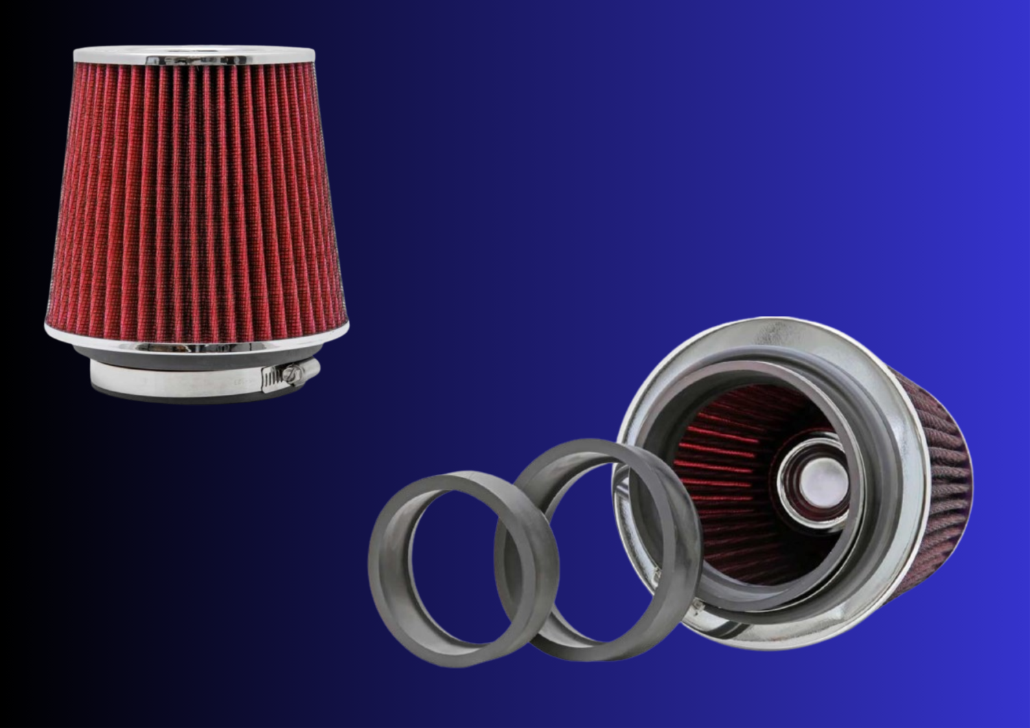 K&N 4-Inch Round Tapered Air Intake Filter - Washable & High Performance - 5.5" Height