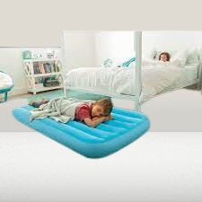 Intex 66803EP Cozy Kidz Inflatable Airbed: Fiber-Tech Construction, Velvety Soft Surface, Carry Bag Included (Color May Vary) - 34.5" x 62" x 7