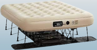 Queen Size Self-Inflating Air Mattress with Built-in Frame, Pump, and Wheeled Case: Simpli Comfy EZ Air Bed