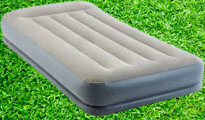 Durable Twin Size Air Mattress with Built-in Electric Pump, 12-inch Height, Grey Color, and 300lb Weight Capacity