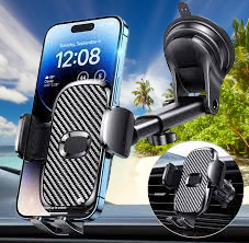 Secure and Versatile FESIYOYE Car Phone Holder: Military-Grade 360° Suction Cup, Universal Mount for Air Vent, Dashboard, and Windshield – Ideal for iPhone, Android, and Other Smartphones