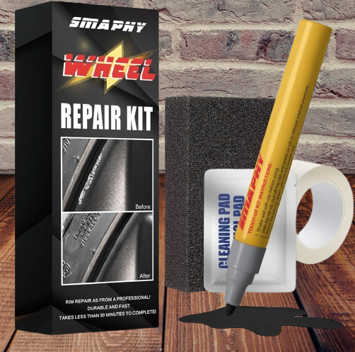 Quick Fix Gloss Black Wheel Repair Kit: Touch Up Paint Pen for Roadside Rashes