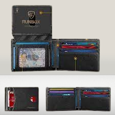 Slim RFID Leather Men's Wallet with 15 Card Slots, 2 ID Windows, and Gift Box - Stylish Men's Accessories