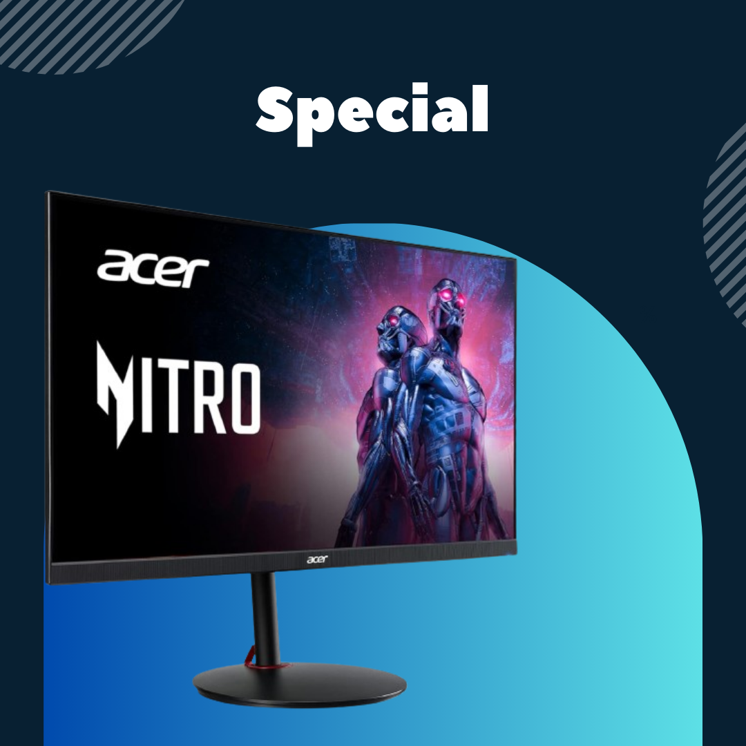 Acer Nitro XV271U M3bmiiprx 27" WQHD Gaming Monitor | AMD FreeSync Premium, 180Hz Refresh, 0.5ms Response, DCI-P3 95%, 1 DP 1.2 & 2 HDMI 2.0 - Black