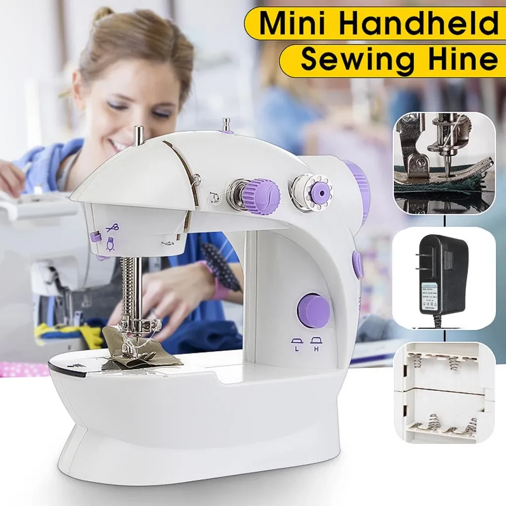 5 in 1 Mini Sewing Machine - Dual Speed ​​Portable Mini Electric Pedal Double Threads