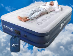 Elevated Queen Air Mattress: Built-in Pump, Raised Pillow, Waterproof Top, Puncture-Resistant - Ideal for Guests - Quick Inflation