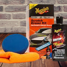 Meguiar's Quik Scratch Eraser Kit - Advanced Car Scratch Remover & Surface Repair System with ScratchX, Drill-Mounted Pad, and Microfiber Towel - Comprehensive Car Care Kit for Surface Blemishes