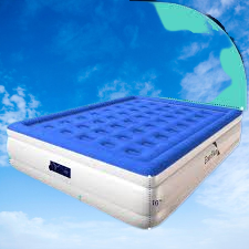 Double Height EnerPlex Air Mattress: Durable Inflatable Bed with Built-in Dual Pump for Camping, Home, and Travel